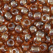 Glass seed beads 6/0 (4mm) Transparent brown